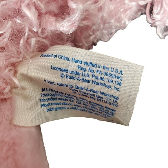 BABW Build a Bear Workshop Pink Poodle Plush Dog Glitter Rainbow Shoes Red Dress - Picture 8 of 11